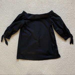 Black Holt Renfrew off-the-shoulder top